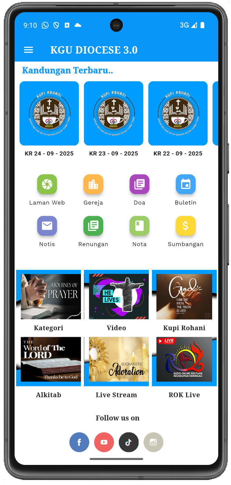 KGU Diocese app screenshot
